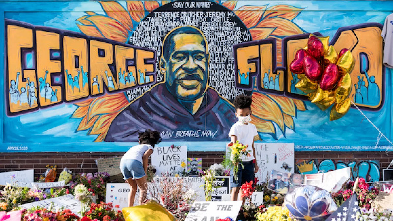Photo of George Floyd Mural and memorial