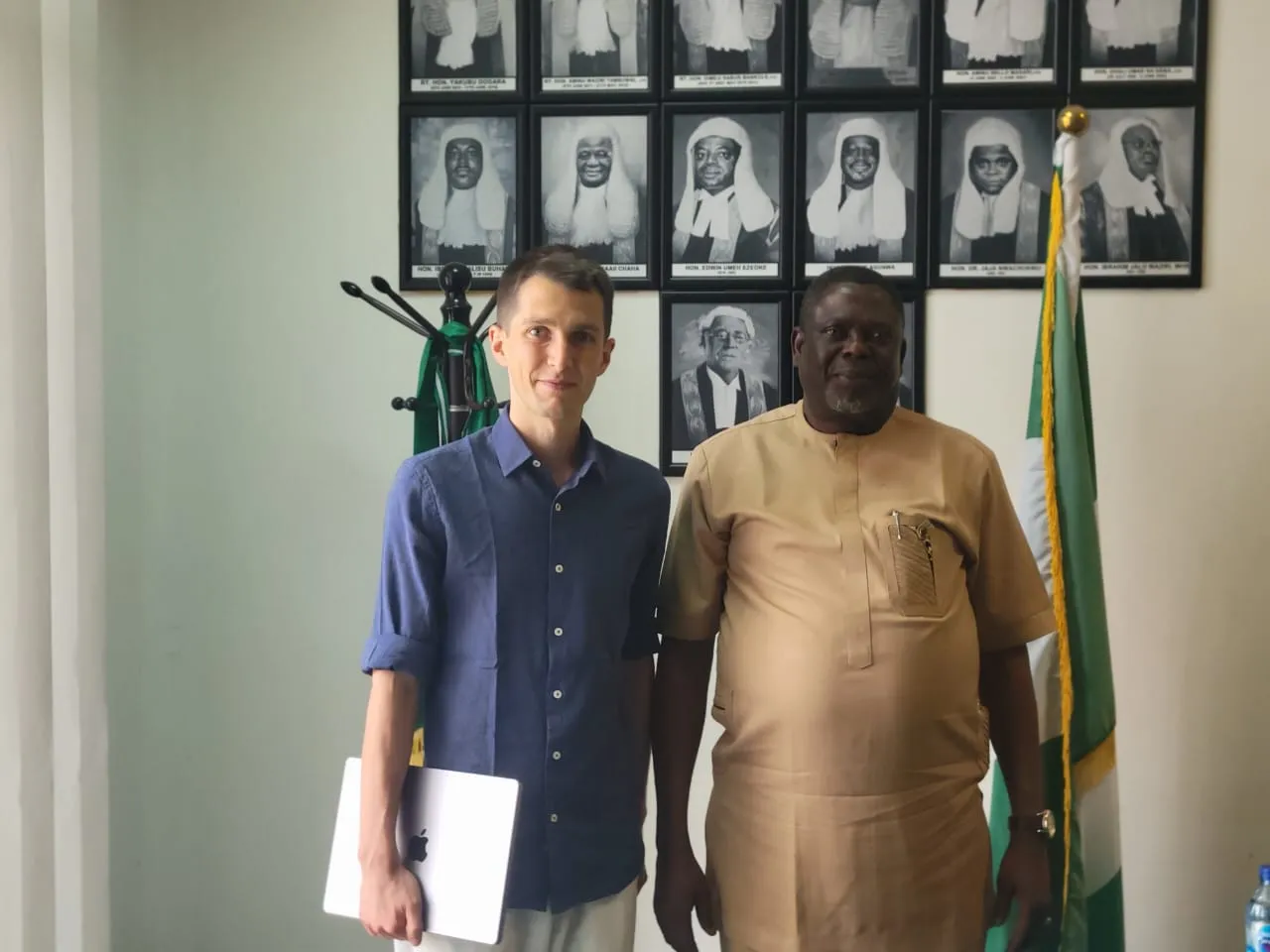 Marco Castradori, accompanied by a representative from Nigeria, 